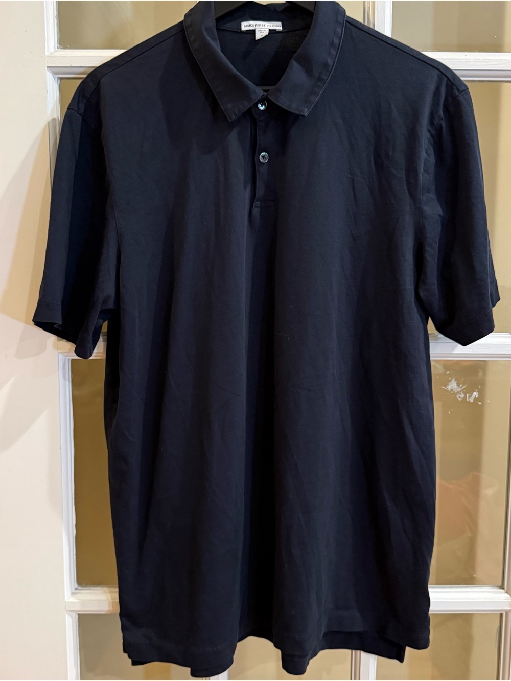 James Perse Men's Black Polo Shirt Size L